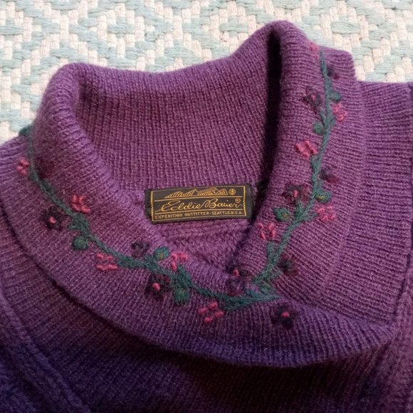 Eddie Bauer Purple Wool Sweater - Picture 5 of 5